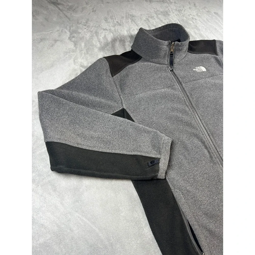 The North Face Jacket Mens Medium Gray Black‎ Fleece Full Zip Outdoor Hiking